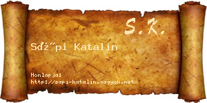 Sápi Katalin névjegykártya