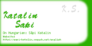 katalin sapi business card